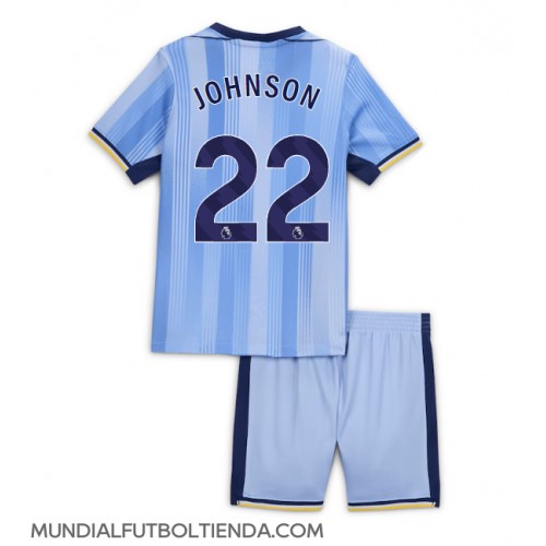 Camiseta Tottenham Hotspur Brennan Johnson #22 Segunda Equipación Replica 2024-25 para niños mangas cortas (+ Pantalones cortos)